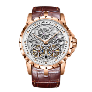 Luxury Oblvlo RM-T Rose Gold Automatic Skeleton Watches For Sale