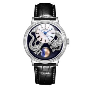 Best Affordable Silver Dragon Starry Sky Dial Moon Phase Style Automatic Watches For Men - OBLVLO SCM-GD