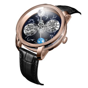 Best Affordable Rose Gold Mechanical Skeleton Celestial Body Watch | OBLVLO CSM Starry Sky Twelve Constellations Watches