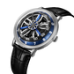 Blue OBLVLO SCM-SK Unique Automatic Watch with Supercar Alloy Wheels Dial Design