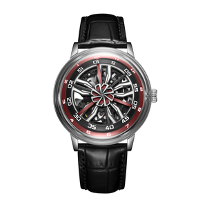 OBLVLO SCM-SK Unique Red Skeleton Supercar Alloy Wheels Dial Automatic Watches