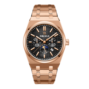 Affordable Luxury Rose Gold Chronograph Automatic Watches Under $200 for Men - OBLVLO TM-MUT