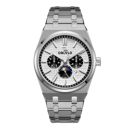 Top Affordable Luxury Panda Dial Chronograph Automatic Watches for Men - OBLVLO TM-MUT