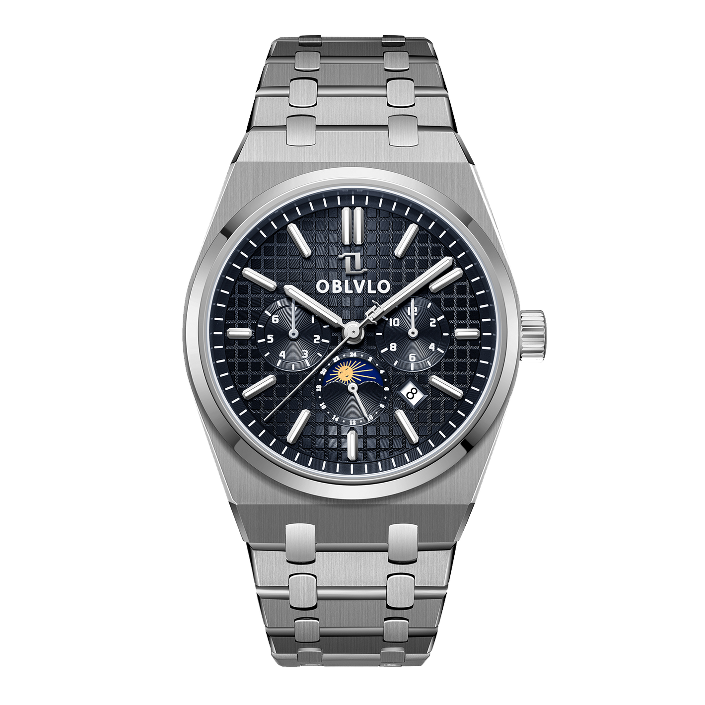 Discover OBLVLO TM-MUT Classic Deep Sea Blue Dial Chronograph Automatic Watches for Men