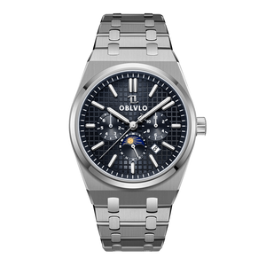 Discover OBLVLO TM-MUT Classic Deep Sea Blue Dial Chronograph Automatic Watches for Men