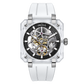 Montre mécanique squelette OBLVLO série BRM pour hommes - Cadran noir et boîtier carré entièrement en saphir