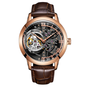 OBLVLO VM Series Luxury Rose Gold Automatic Skeleton Watches For Sale