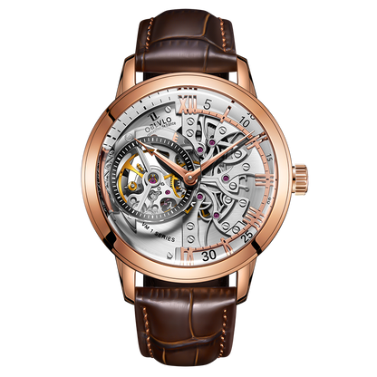 Oblvlo VM-Serie Roségold Herren Luxus Automatik Skelett Uhren zu verkaufen