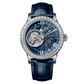 OBLVLO VMQ Series - Best Affordable Luxury Mens Rose Gold Zirconia Automatic Tourbillon Style Blue Dial Dress Watches