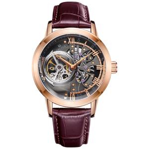 Oblvlo VM Series Luxury Rose Gold Automatic Skeleton Watches For Sale