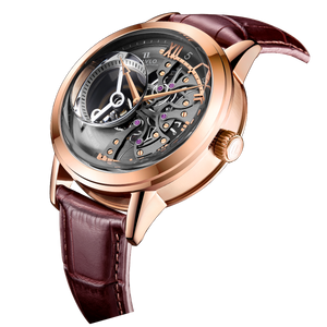 Oblvlo VM Series Luxury Rose Gold Automatic Skeleton Watches For Sale