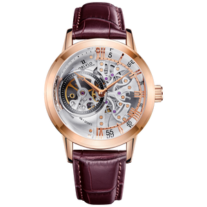 Oblvlo VM Series Rose Gold Mens Luxury Automatic Skeleton Watches For Sale