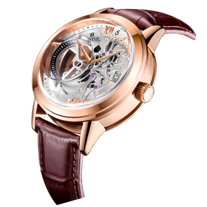 Oblvlo VM Series Rose Gold Mens Luxury Automatic Skeleton Watches For Sale
