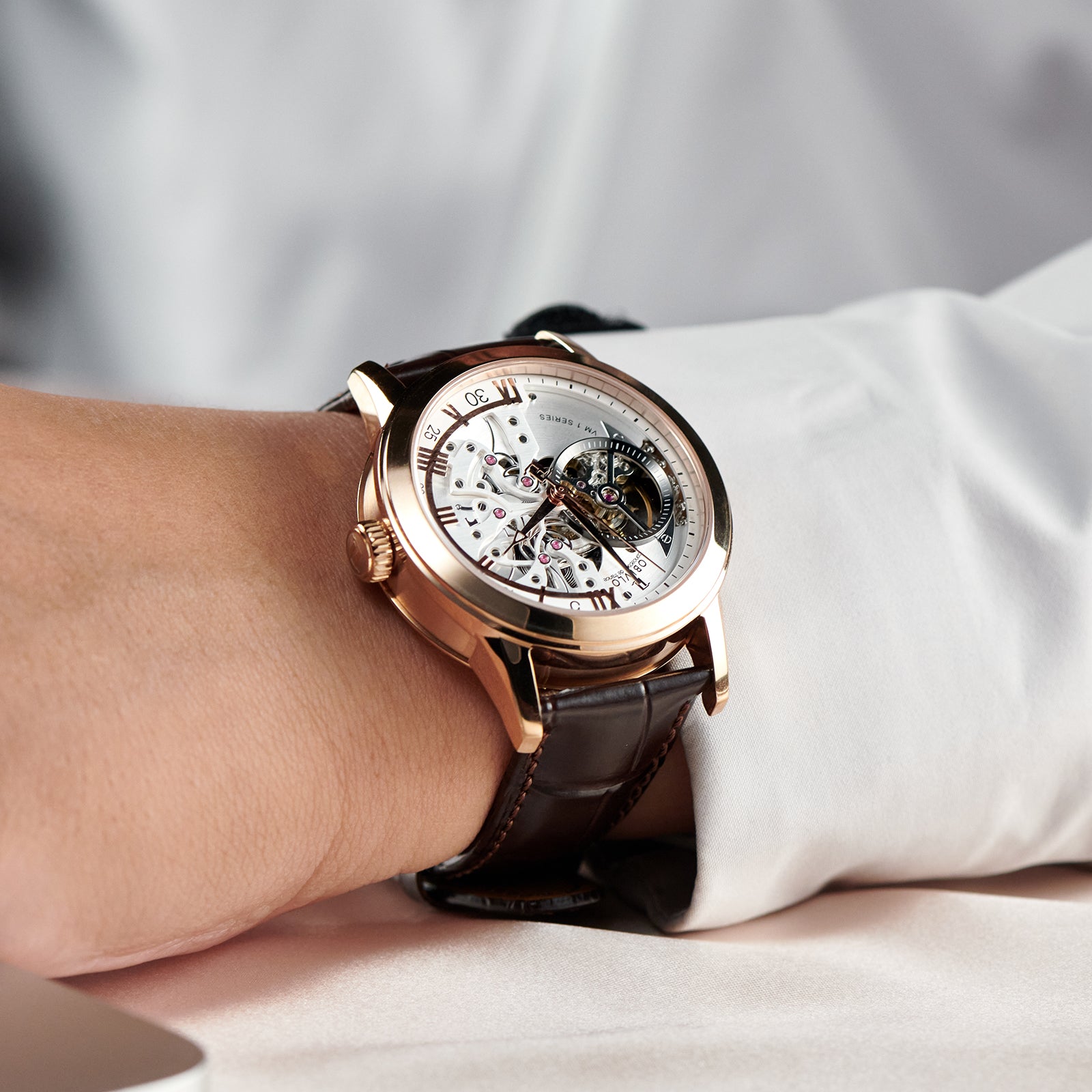 OBLVLO RM-S-PWW 自動巻き腕時計 Affordable Luxury Oblvlo VM-S Series Automatic Rose Gold Watches For M