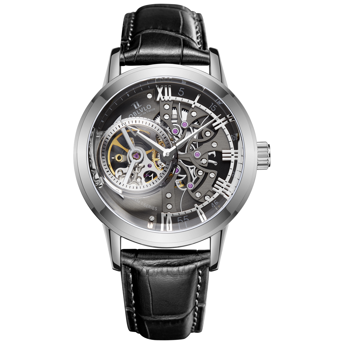 Cool Oblvlo VM Series Mens Luxury Automatic Skeleton Watches For Sale