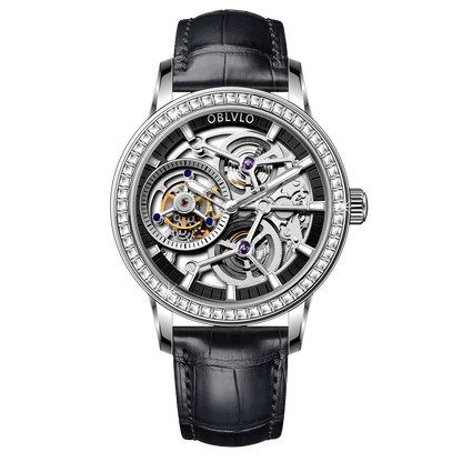 Best Affordable Diamond Skeleton Tourbillon Watches For Men -  Oblvlo Design VM-TB DYBB