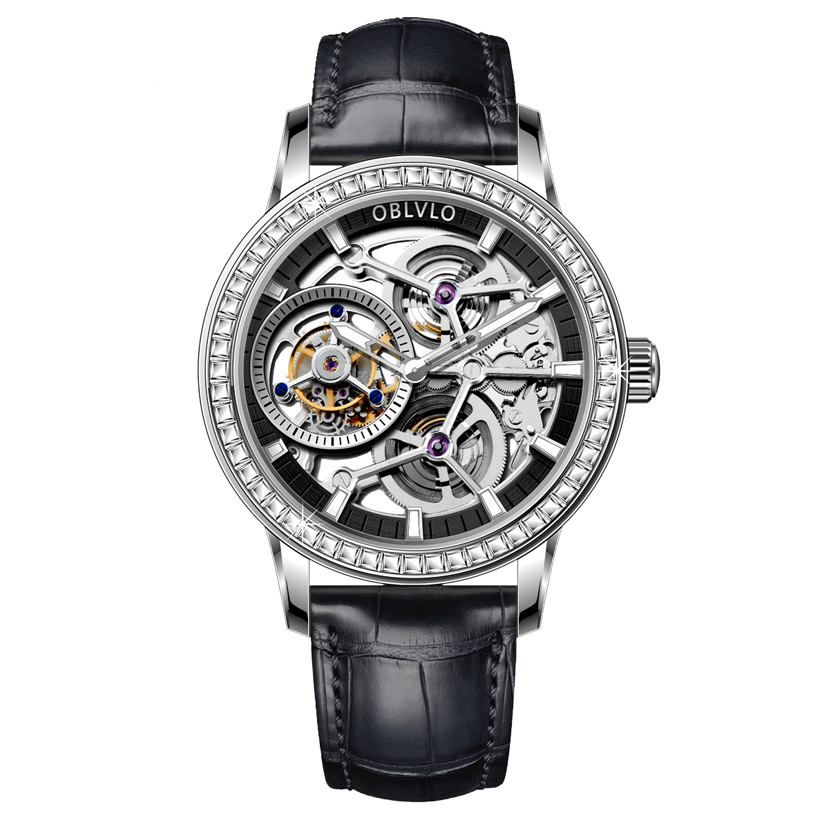 Best Affordable Diamond Skeleton Tourbillon Watches For Men -  Oblvlo Design VM-TB DYBB