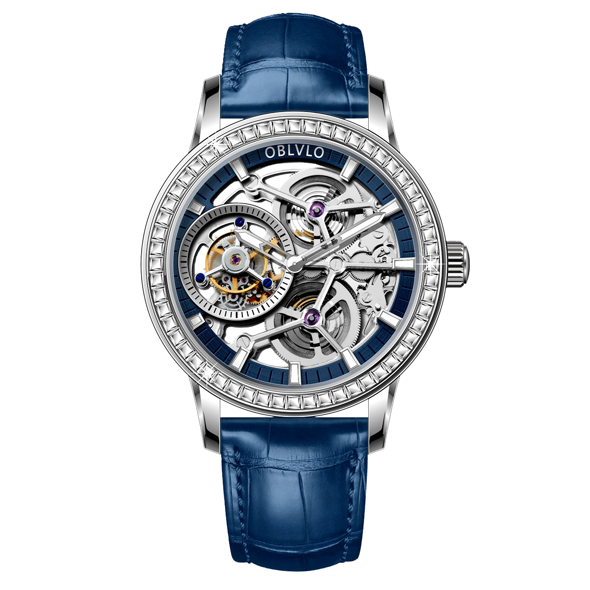 Affordable Luxury Oblvlo VM-TB Series Diamond Flying Tourbillon Dress Watch - VM-TB DYLL