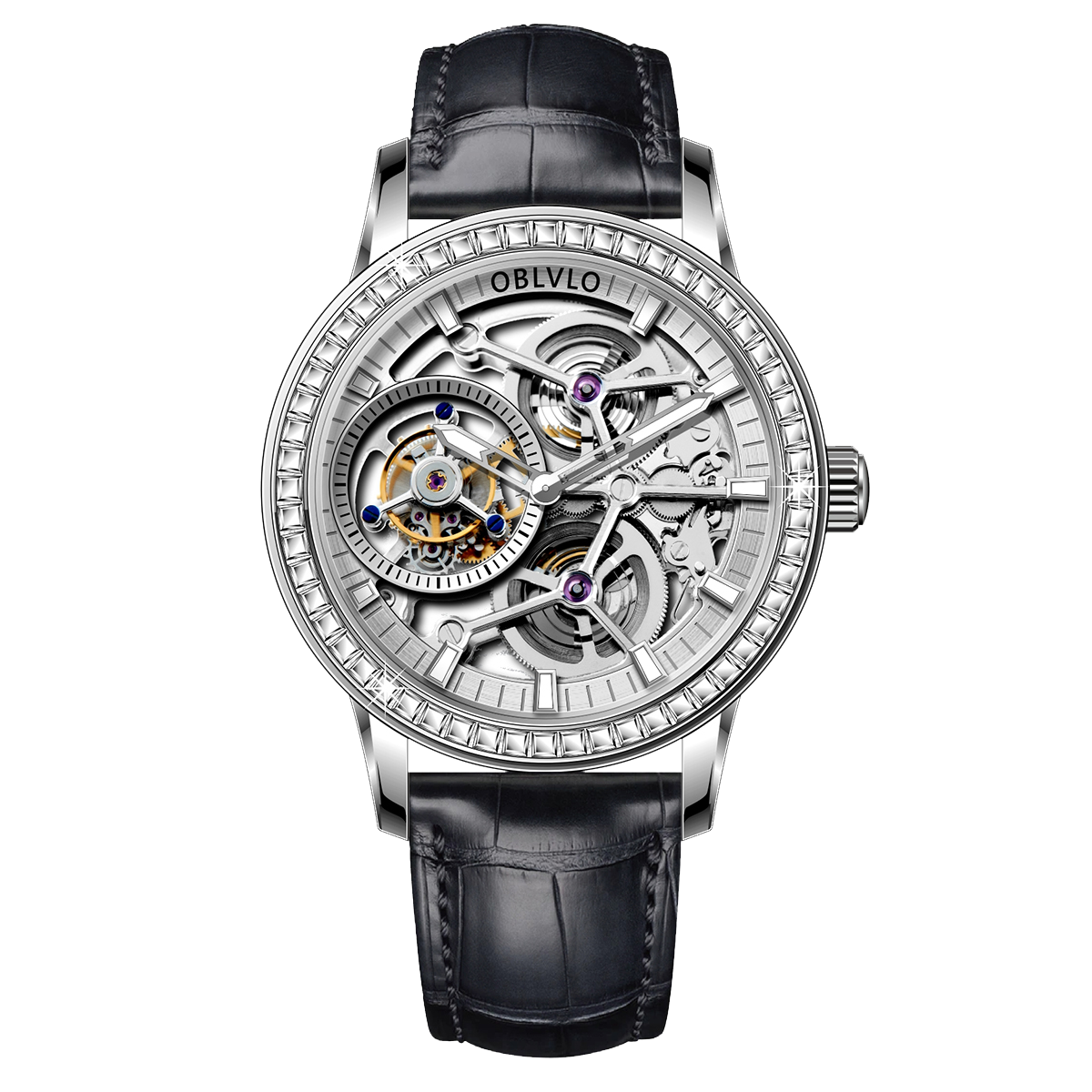 Affordable Luxury Diamond Skeleton Tourbillon Watch For Men -  Oblvlo Design VM-TB DYWB