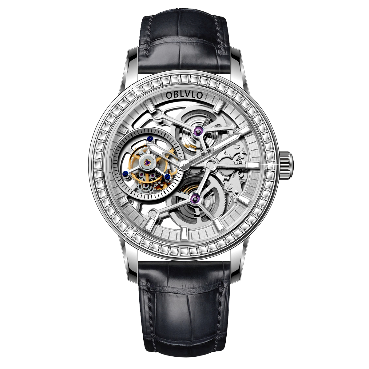 Affordable Luxury Diamond Skeleton Tourbillon Watch For Men -  Oblvlo Design VM-TB DYWB