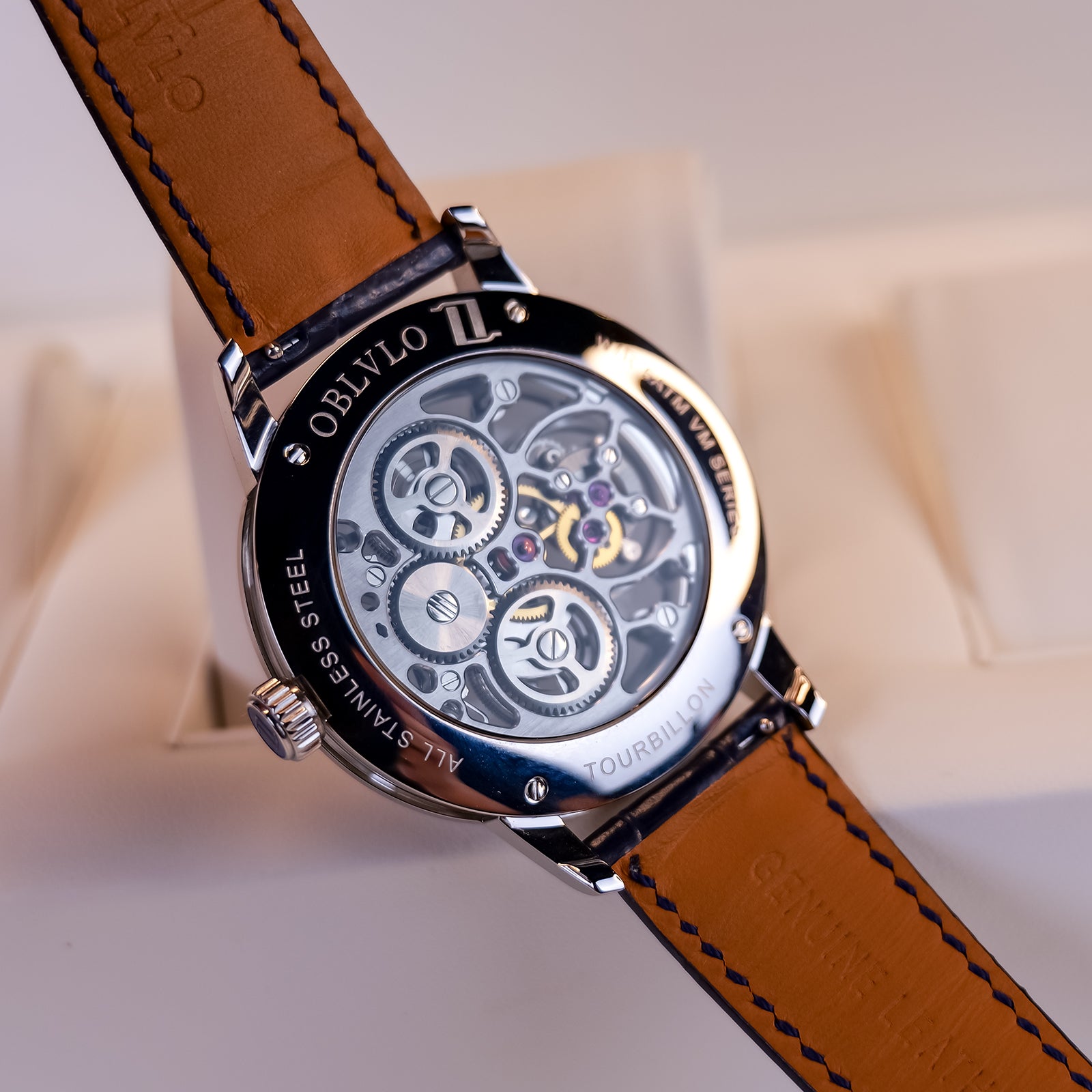 OBLVLO 腕時計　トゥールビヨン　79250318N06S Best Affordable Luxury Skeleton Tourbillon Watch For Men - Oblvlo VM-T