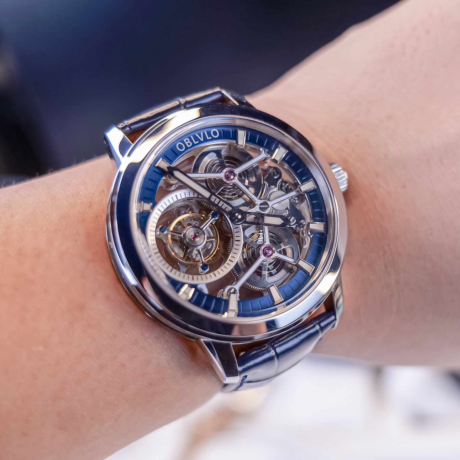 Best Affordable Luxury Skeleton Tourbillon Watch For Men Oblvlo VM TB YLL