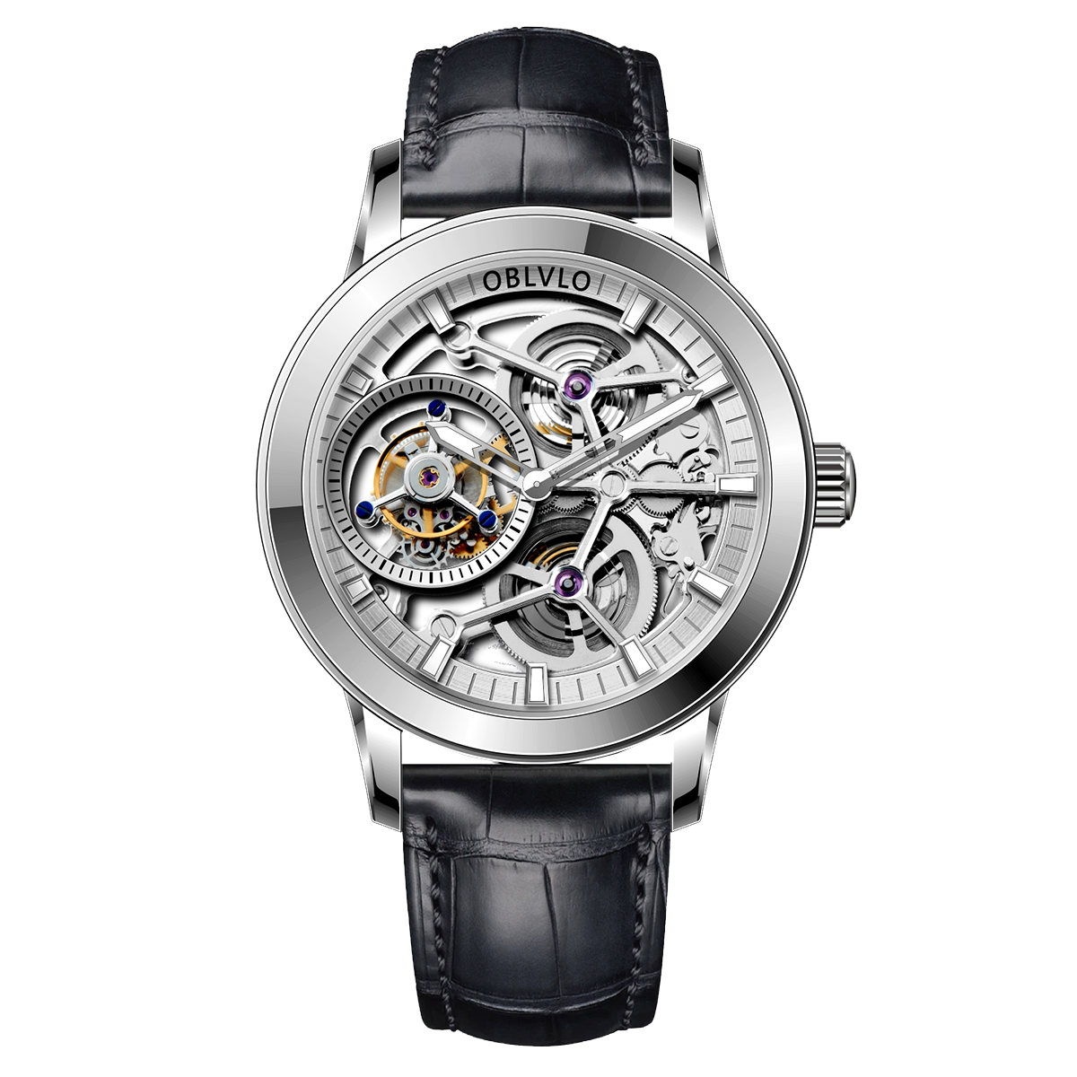 Affordable Luxury Skeleton Tourbillon Watches For Men -  Oblvlo VM-TB YWB