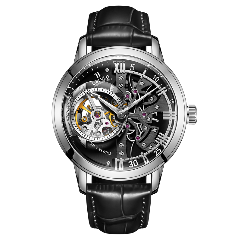 Cool OBLVLO VM Series Mens Luxury Automatic Skeleton Watches For Sale