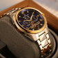 Affordable Luxury Yellow Gold Case & Blue Day Date Dial Automatic Watches - Reef Tiger RGA8235