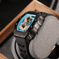 Cool Unique Black PVD Case & Blue Chinese Dragon Skeleton Watch - OBLVLO DRAGON Series