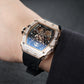 Luxury Rose Gold Diamond Skeleton Watches for Men and Women -OBLVLO XM FIG Series
