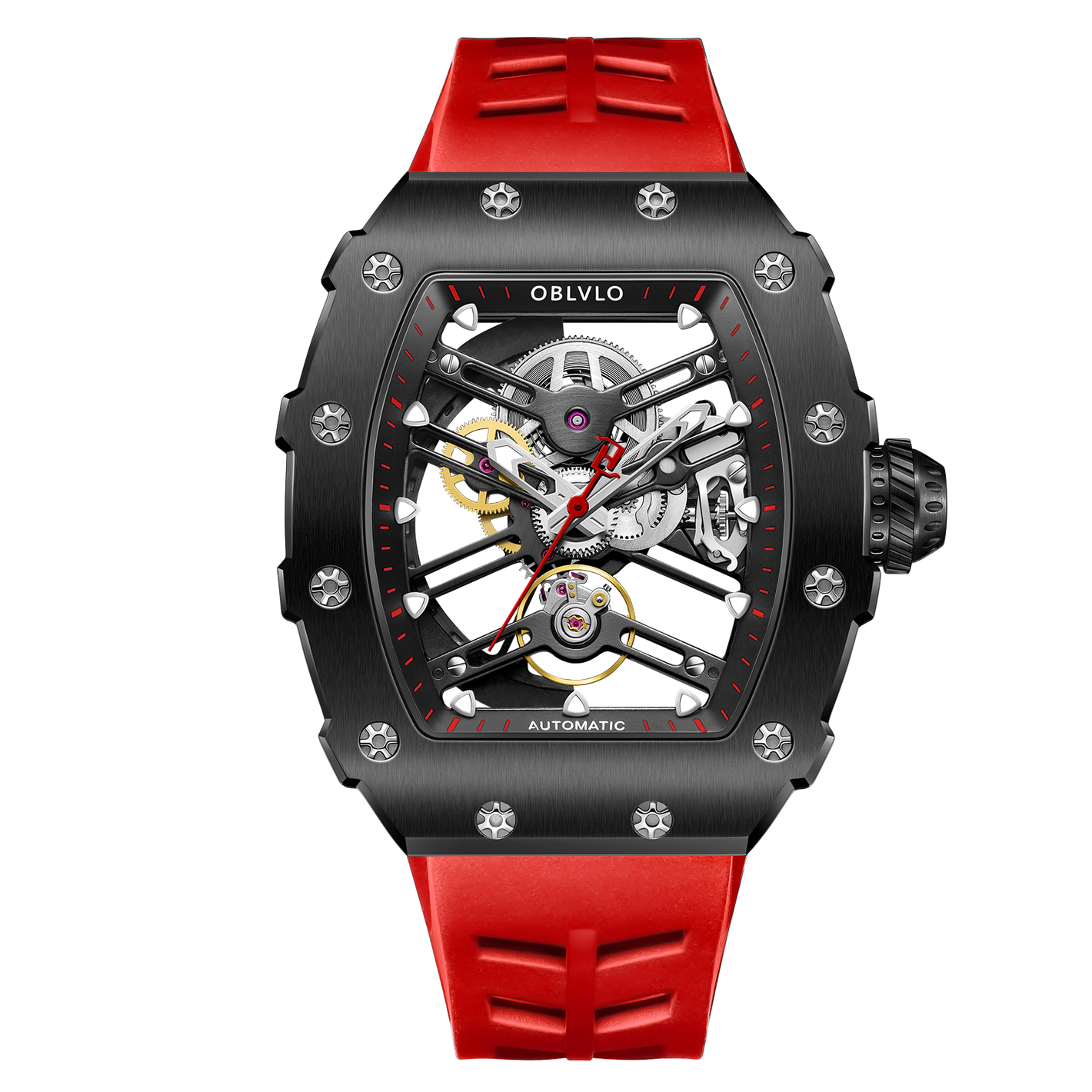 Affordable Black PVD Automatic Skeleton Watches for Men - OBLVLO XM XSK Series