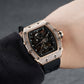 Affordable Luxury Rose Gold Mechanical Skeleton Diamond Watches - OBLVLO XM XSK Series