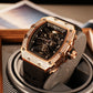 Affordable Luxury Rose Gold Mechanical Skeleton Diamond Watches - OBLVLO XM XSK Series