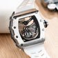 High Quality OBLVLO XM XSK Series White Crystal Diamond Skeleton Watches