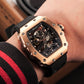 OBLVLO XM XSK Series Cool Automatic Rose Gold Skeleton Watch for Men and Women
