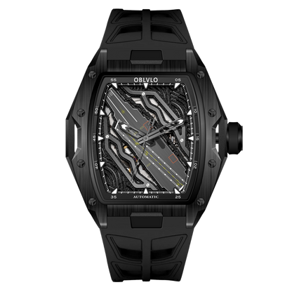 OBLVLO ZM-CR Series - Aircraft Carrier Version Automatic Mechanical Watch with Aircraft Carrier Runway Dial