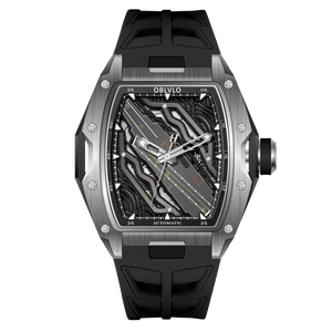 Cool 46mm OBLVLO ZM-CR Series Aircraft Carrier Automatic Mechanical Stainless Steel Watch for Men