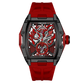 OBLVLO ZM-NZ Chinese myth "Nezha" Series - Red Case Men 46mm Tonneau Skeleton Luminous Automatic Wristwatch
