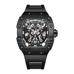 Best Luxury Mens Watches for Sale - Bonest Gatti BG9906-A3 Cool Skeleton Carbon Fiber Watch