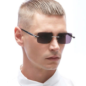 OBLVLO OBL-801-S: Luxury Retro Rectangle Purple Lenses Sunglasses For Mens & Womens, 400 UV Protection