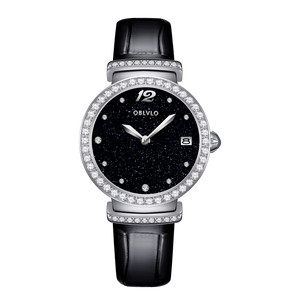 OBLVLO BW-S Fashion Ladies Quartz Diamond Watches - Shining Starry Sky Dial