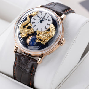 Best Affordable Rose Gold OBLVLO SCM-GD Dragon Starry Sky Dial Mechanical Moon Phase Automatic Watches For Men