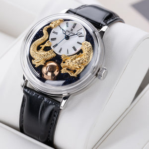 Affordable Luxury Starry Sky Dragon Dial Men Moon Phase Dress Watch - OBLVLO SCM-GD
