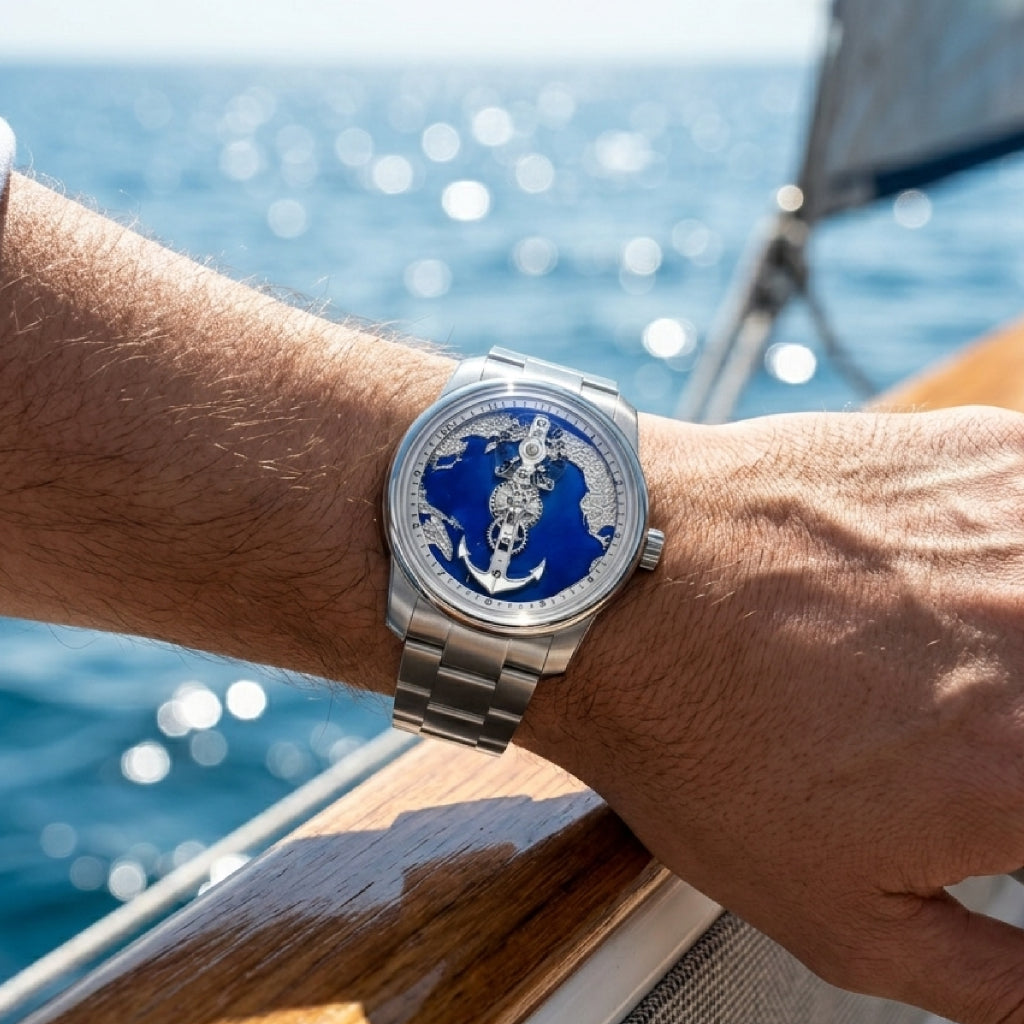 Chesty - Obli   ロゴプルオーバー/ホワイト OBLVLO JM-Sailing | Affordable Luxury Blue Cold Enamel Dial & Pacific