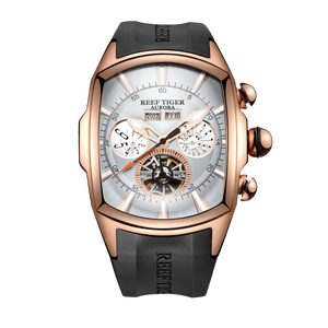 Reef Tiger Aurora Tank II Rose Gold Luxury Sports Automatic Military Watch for Men's