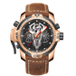 Reef Tiger Designer Aurora Concept 2 Rose Gold Military Automatic Watches For Men