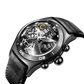 Reef Tiger Aurora Air Bubbles Black PVD Luxury Unique Skeleton Watches for Men