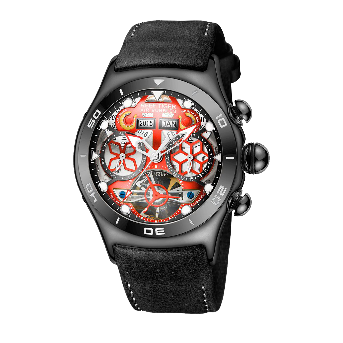 Luxury Reef Tiger Aurora Air Bubbles Mens Unique Automatic Skeleton Wa Luxury Reef Tiger Aurora Air Bubbles Mens Unique Automatic Skeleton Wa