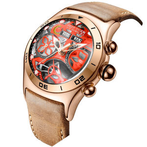 Reef Tiger Aurora Air Bubbles Luxury Unique Automatic Skeleton Rose Gold Watches